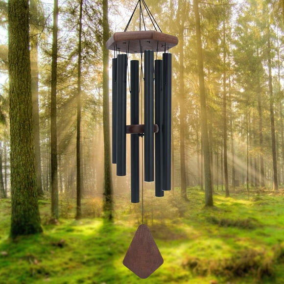 Wind Chimes for Outside, 30" Black Aluminium Wind Chime with Wind Catcher, Outdoor Garden Patio Decoration Windchimes, Classic Ze