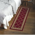 thumbnail image 4 of Ottomanson Trellis Kitchen Runner Rug 1'10" x 6' - Non Slip Low Pile Carpet, Burgundy Red, 4 of 13