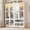 Walnut+31.5"W-Mirror, variant on 2 Doors Armoire Wardrobe Closet for Bedroom, with Mirror & 2 Drawers & LED Sensor Light, 71" H Wardrobe Closet Cabinet with Hanging Rod, Glass Doors