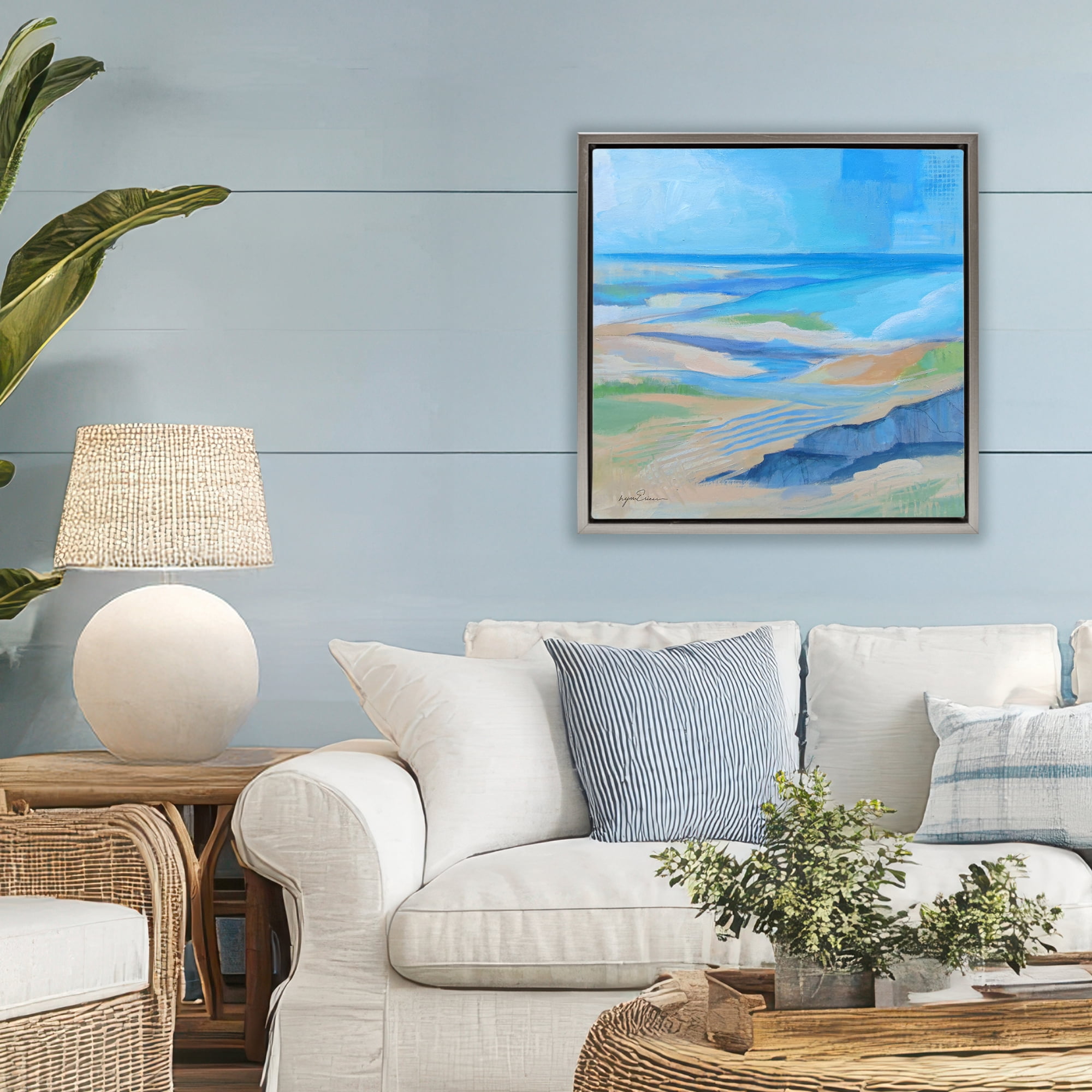 Stupell Industries After The Storm Beachscape Gray Framed Floater Canvas Wall Art, design by Lynn Ericson Fine Art