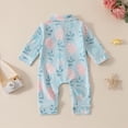 thumbnail image 4 of mgoYE Baby Girl Clothes 0-3 Months Baby Boy Girl Easter Outfit Button Romper One-Piece Jumpsuit Long Sleeve Sleeper Infant Sleepwear(Green,12-18 Months), 4 of 9
