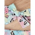thumbnail image 5 of Bagilaanoe 3Pcs Toddler Baby Girl Easter Outfits Letter Rabbit Print Short Sleeve T-Shirts Tops + Flare Trousers + Headband 12M 18M 24M 3T 4T 5T Kids Long Pants Set, 5 of 9