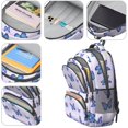thumbnail image 4 of Butterfly and Blue Purple Pattern Backpack for School, Cute School Bag with Adjustable Shoulder Straps and Padded Back, 16.9"x12.6"x5.9", 4 of 5