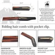 G.B.S Folding Comb-FCT Handmade Pocket Clip Comb for Men or Women Hair Daily Base, Travel, Gym, Office Tortoise Comb Stylish 100mm Fine tooth