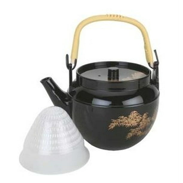 Plastic Melamine Teapot Black 38oz wh103