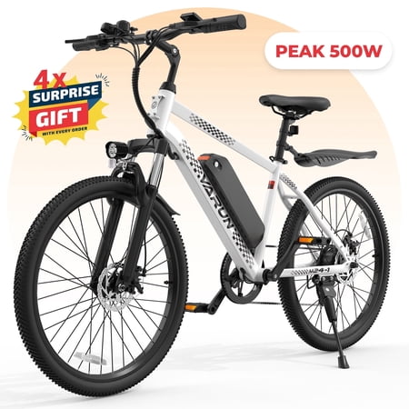 VARUN 24" Electric Bike for Adults, 350W Motor, 20MPH, 36V Removable Battery, Up to 50 Miles Range, 7-Speed, Front Suspension & Dual Disc Brakes, All-Terrain Tires, UL Certified