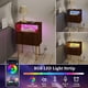 thumbnail image 4 of Mesa de noche JOONEE con enchufe y luz LED, mesa auxiliar con cajón de almacenamiento, mesa con estrías para sala y dormitorio, 4 of 7