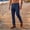 Navy, variant on Men's Solid Color Casual Business Commuting High Waist Slim Straight Leg Trousers Waffle Knit Polyester Viscose Spandex Stretch Dress Pants for Office Daily Wear