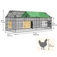 thumbnail image 3 of Dextrus 71-inch Metal Chicken Coop, Large Chicken Run Rabbit Pet Playpen with Waterproof Cover for Yard Backyard Farm, 3 of 6
