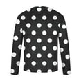 thumbnail image 4 of ZCFZJW Mens Fashion T-Shirts Polka Dot Print Fall Long Sleeve Crewneck Sweatshirts Loose Regular Fit Casual Graphic Athletic Tees Tops Black XXXXXL, 4 of 4