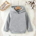 thumbnail image 2 of yocbz Baby Kids Boy Girl Solid Casual Pocket Hoodie Sweatershirt Long Sleeve Pullover Tops Grey,2-3 Years, 2 of 8