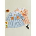 thumbnail image 3 of BemeyourBBs Toddler Girl Fall Dress Long Sleeve Pumpkin Embroidery Plaid Dress, 3 of 9