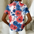 thumbnail image 4 of Iaqnaocc 4th Of July Womens Tops Button Down Collared Independence Day Tie Dye Freedom Short Sleeve Blouses America 250 Shirt Lightweight Tee Top Wine XL, 4 of 4