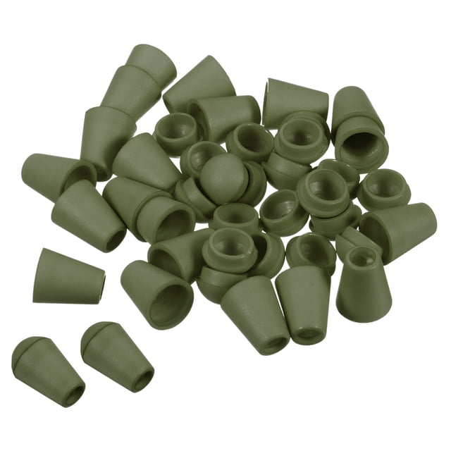 Unique Bargains Bell End Stopper, 50 Pack Cord Rope Lock for Drawstring Bag, Olive