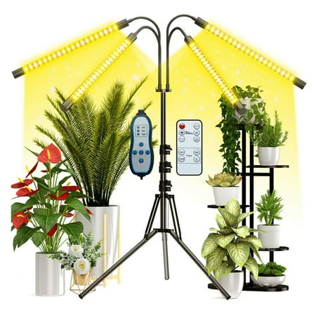 Wangscanis Standing Grow Light, 4 Light Bars Adjustable Brightness ...