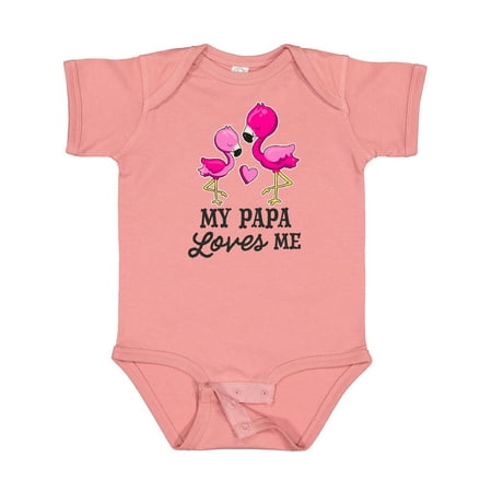 

Inktastic My Papa Loves Me with Two Flamingos Gift Baby Boy or Baby Girl Bodysuit