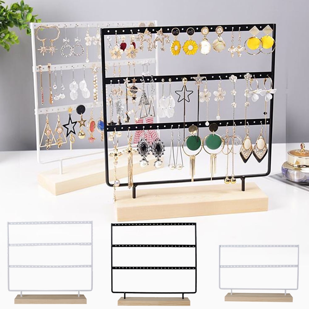 JACKCUBE Design Wall Mount Earring Jewelry Holder Organizer Hanger Storage  Rack Display Clear Acrylic with 94 Holes(White,15.7 x 9.4 x 0.9 inches) -  :MK201A : Amazon.in: Jewellery