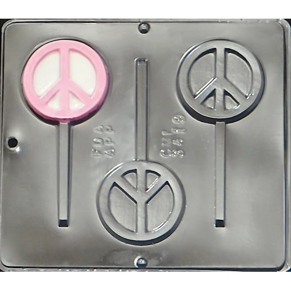 3419 Peace Symbol Lollipop Chocolate Candy Mold