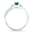 thumbnail image 2 of SZUL Women's Emerald and Diamond Half Moon Ring in 10K White Gold, 2 of 5