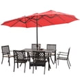 thumbnail image 4 of BPS 15FT Double-Sided Outdoor Patio Umbrella with Base for Garden, Pool, and Dining Table, Red, 4 of 9