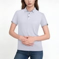 thumbnail image 2 of Shirt for Women Collared Short Sleeve Athletic Activewear Slim Fit Contrast Trim Soft Breathable Stretchy Outdoor Performance Tennis Top, 2 of 6