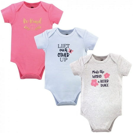 UPC: 0660168165340 | Hudson Baby Infant Girl Cotton Bodysuits Be Kind Girl 9-12 Months