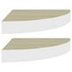 thumbnail image 1 of Estantería de esquina VidaXL en forma de panal de madera MDF/metal en forma de panal de roble y blanco, 2 unidades, 1 of 5