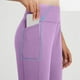 thumbnail image 2 of Pantalones de Yoga de Cintura Alta para las Mujeres Color Sólido Cadera Bolsillos Elásticos Medio Pantalones Cortos, Pantalones Deportivos de Fitness, Poliéster Toda la Temporada, 2 of 6