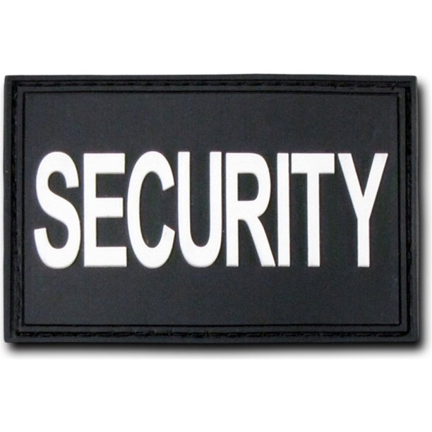 RapDom Security Text Rubber H&L VelcroBack Patch [2Pack Black/White 3x2"]