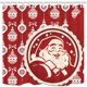 thumbnail image 1 of Cortina de ducha ABPHQTO de Tela poliéster Diseño Bola de Navidad Kirigami Rojo 160x180 cm, 1 of 1