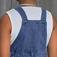 thumbnail image 7 of Sopiago Girls Overalls Denim Bib Distressed Kids Jumpsuit Girls Blue Baggy Jean Pants with Pockets (Dark Blue,13-16 Years), 7 of 7