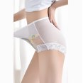 thumbnail image 5 of Gibobby Panty Microfibra con Encaje Ropa interior elástica cintura para mujer, bragas suaves altas, bragas sexis encaje flores para mujer, Bikini bordado, bragas para mujer（Blanco， L), 5 of 5