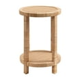 thumbnail image 6 of Kate and Laurel Rafina Round Rattan Side Table, 16 x 16 x 24, Natural Brown, Transitional Boho Circle Wooden Accent Pedestal End Table for Indoor Plant Stand or Living Room Accent Table, 6 of 9