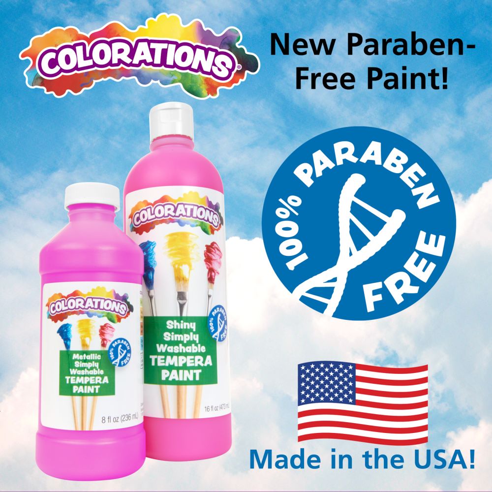Colorations Simply Shiny Washable Tempera, 16 oz. - Set of All 8
