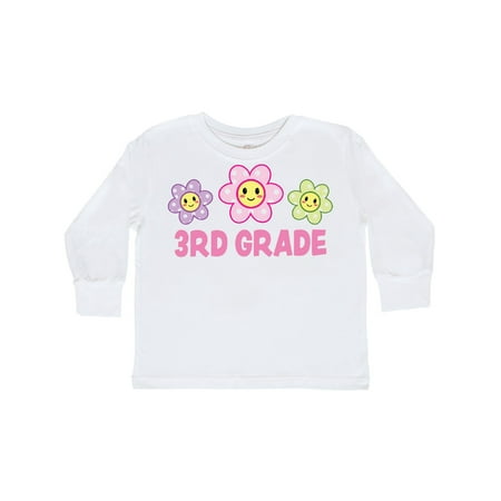 

Inktastic 3rd Grade with Polka Dot Flowers Gift Toddler Toddler Girl Long Sleeve T-Shirt