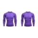 thumbnail image 2 of Qarigey Ropa interior térmica para hombre, medias deportivas de secado rápido, ropa de compresión de manga larga cálida para correr en Púrpura,L 2piezas, 2 of 6