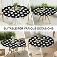 thumbnail image 7 of Black Halloween White Ghosts Round Fitted Tablecloth with Elastic Edge,Dining Table Cover Waterproof,Outdoor Round Tablecloth for Camping,Dining,Indoor and Outdoor, 7 of 7