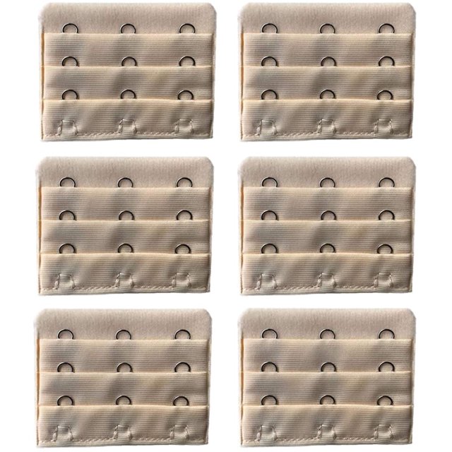 Home-Organizer Tech 6 Packs Bra Extender Soft Comfortable 4 Hook 3 Rows Bra Strap Extension for Women Girl