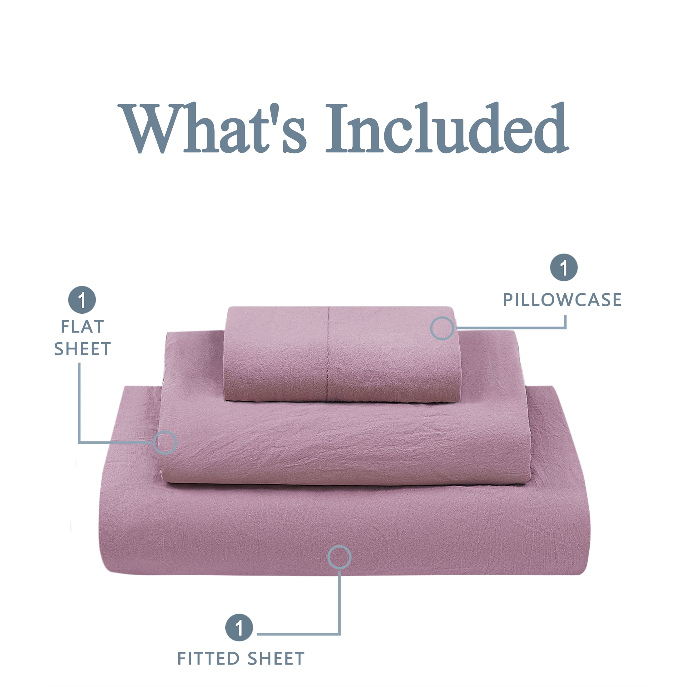 Mainstays Washed Ultra Soft Microfiber Bed Sheet Set, Twin-XL, Lilac Bloom, 3 Piece