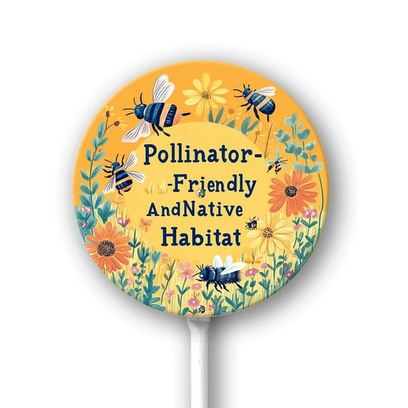 Eveokoki Garden Signs Pollinator-Friendly And Native Habitat Sign with Stake Outdoor Aluminum Yard Signs Rustproof Aluminum Metal Sign Fade Resistant Lawn Decoration for Outdoor 9.2x9.2inch