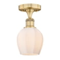 thumbnail image 3 of Innovations Lighting  Edison Norfolk - 1 Light 6" Semi-Flush Mount Brushed Brass/Matte White, 3 of 5