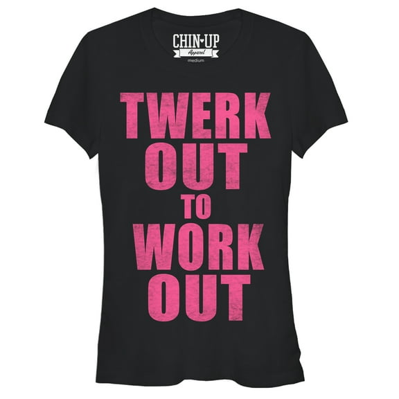Junior's CHIN UP Twerk Out Graphic Tee Black X Large