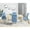 Blue+Brown, variant on 5 Blue & Brown Supperware : Rectangular Table With 4 Chairs Dining Turned Legs, Rests
