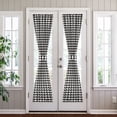 thumbnail image 7 of PowerSellerUSA French Door Curtain, Elegant Buffalo Plaid Curtains for Front Door, Classic Farmhouse Country Decor Plaid Gingham Checkered Design Door Curtains, 54" W x 72" L Single Panel, Black, 7 of 7