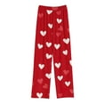 thumbnail image 4 of uublik Boys Girls Pants Size 4T-14 Valentine's Day Sleep Pants Soft Elastic Waist Kids Bottoms Love Printed Lounge Pants Red, 4 of 4