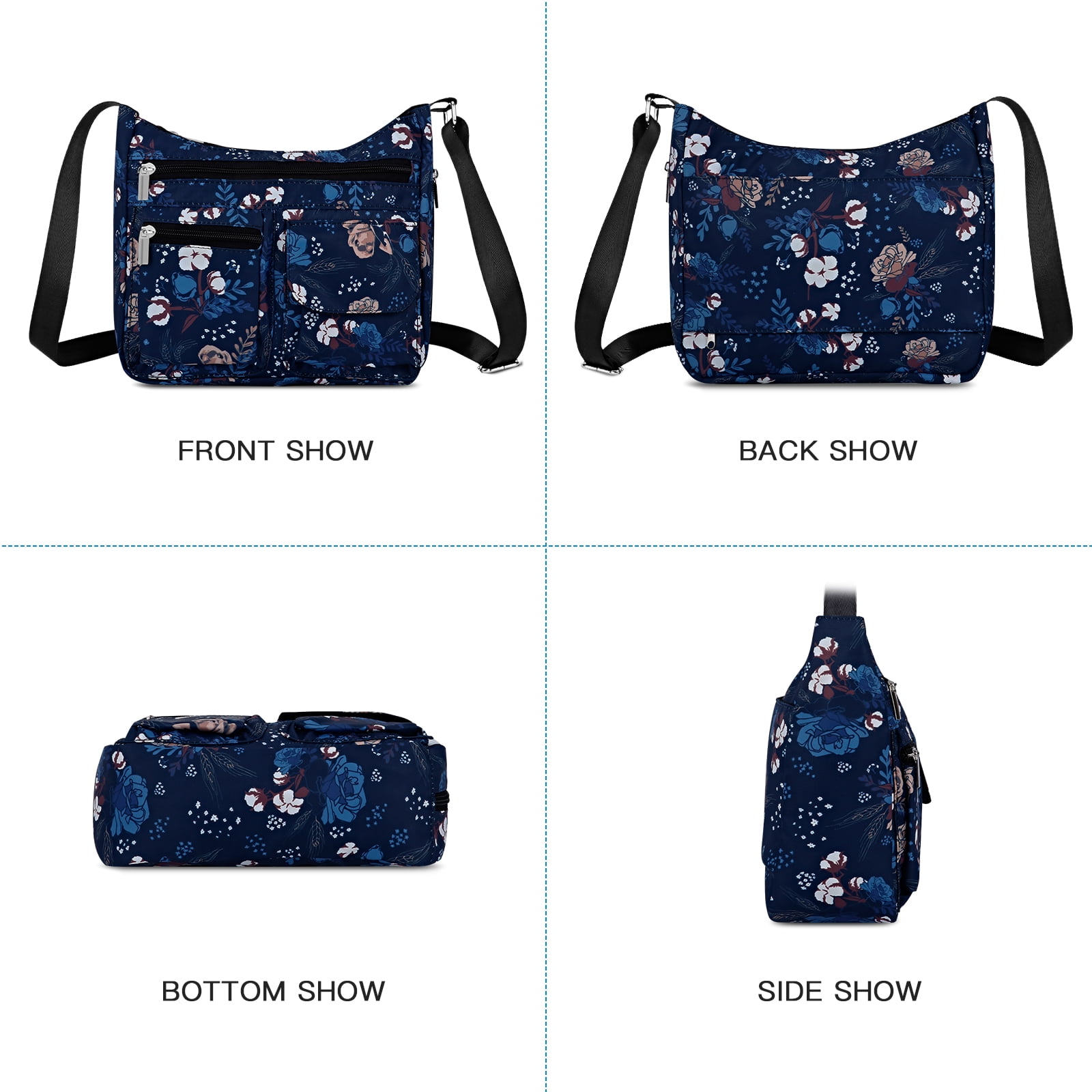 URSOFINE Women's Crossbody Bag Lightweight Ladies Travel Shoulder Messenger Bag with Adjustable Strap & Multiple Pockets Soft Across Bag Purse for Everyday Use (15+)