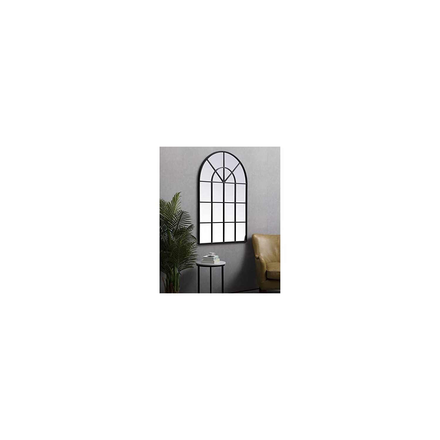 Elegant Decor MR613653BK 36 x 53 in. Metal Windowpane Mirror  