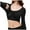 Black, variant on Women's Seamless Thermal Underwear Set Built-In Bra All Season Warm Base Layer Top and Pants Heat Tech Long Sleeve Outfit