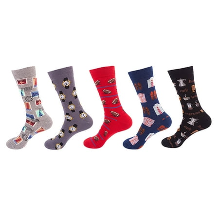 

Womens Socks 5 Pairs Print Gifts Cotton Long Funny Novelty Funky Cute Socks for Women
