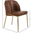 thumbnail image 3 of Meridian Furniture Jagger Brown Faux Leather Dining Chair - Set of 2, 3 of 8